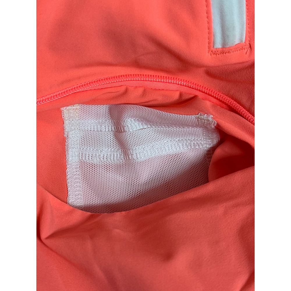 Lululemon Hooded Windbreaker Jacket Neon Coral Orange Full Zip Running Coat Sz 6 - Picture 5 of 6